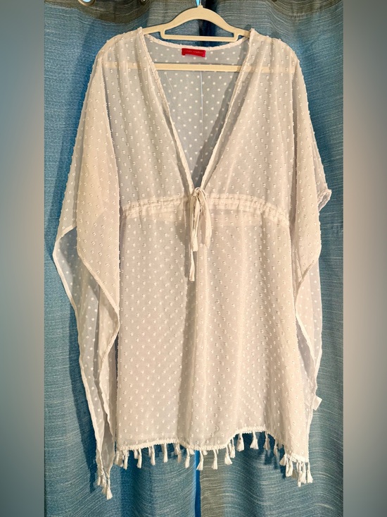 Simply Southern Other - 3 for $15 Simply Southern White  Tie-Front Swim Coverup with Tassel Hem